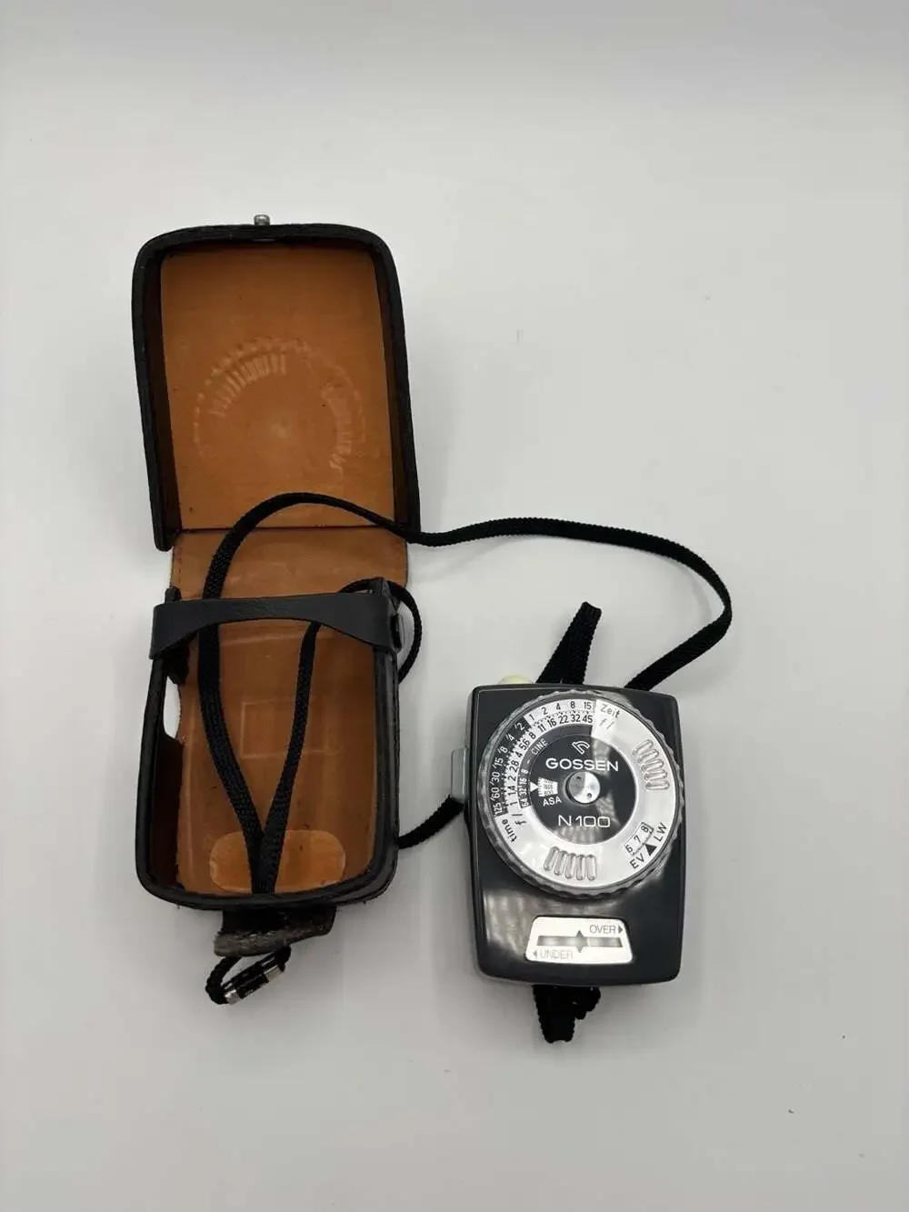 Vintage Gossen N100 Exposure Light Meter with Leather Case and Strap